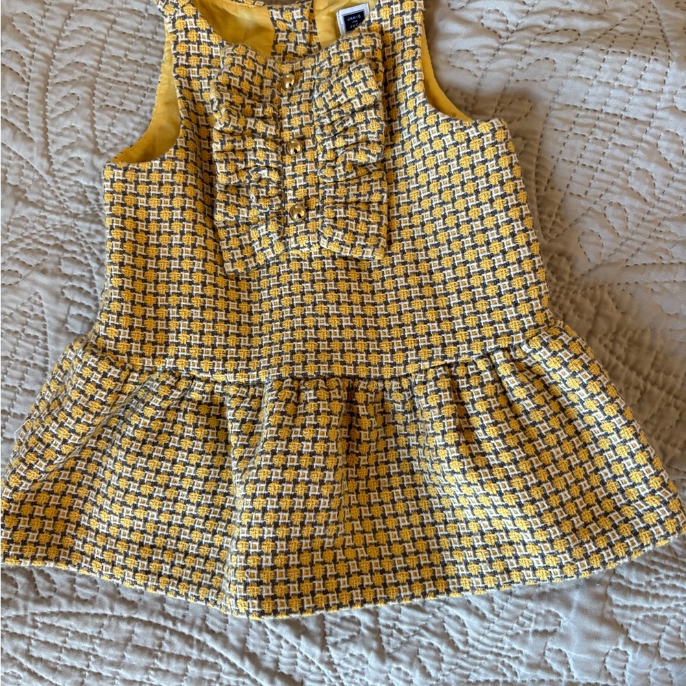 Janie and Jack Yellow and Gray Tweed Dress